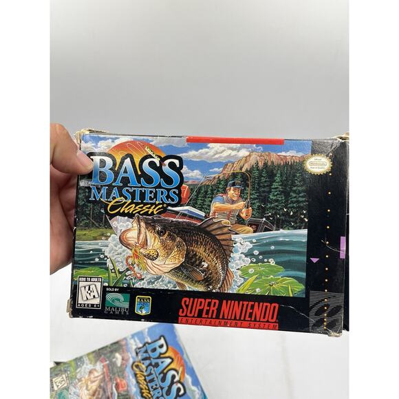 Super Nintendo SNES - Bass Masters Classic - Complete w/ Protector - Picture 10 of 16